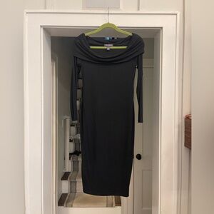 A Pea in the Pod off the shoulder long sleeve black dress. Size S/P.